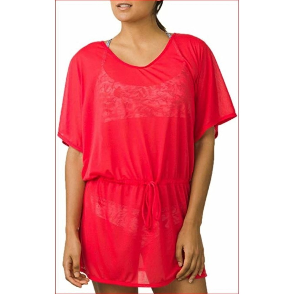 Prana women shirt top tank W1SAID116 saida kaftan drop waist red sz S $65